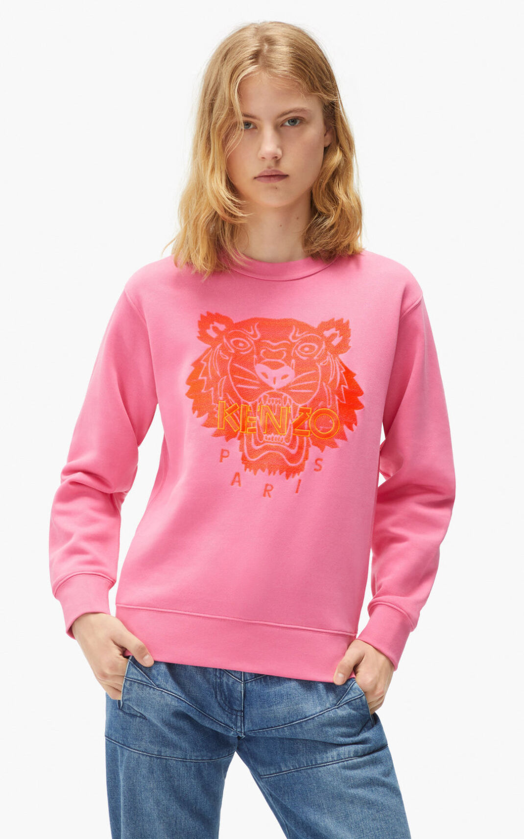 Kenzo Tiger φούτερ γυναικεια ροζ | GR268962